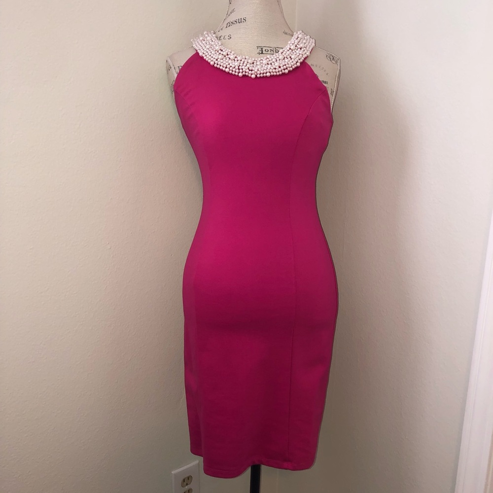 Hot Pink Pearl Dress